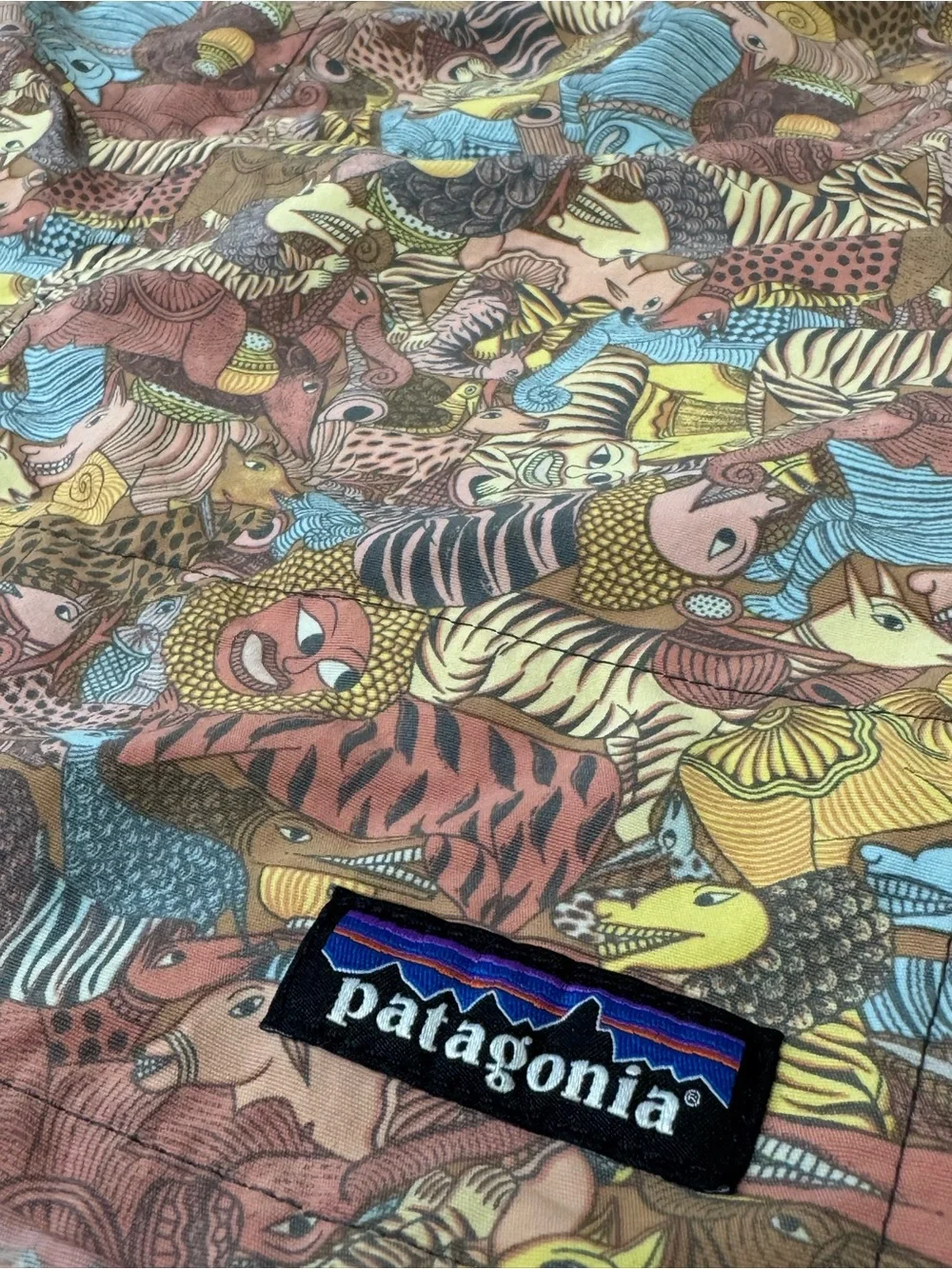 Patagonia Men’s XXL Barely Baggies Together Trip Brown Swim Trunks Shorts